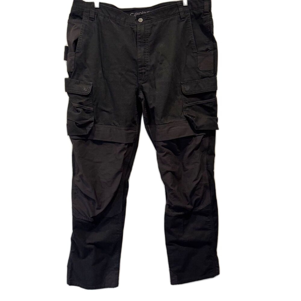 Carhartt Pants Steel Rugged Flex Relaxed Double-Front Cargo Work Black Men 42x34